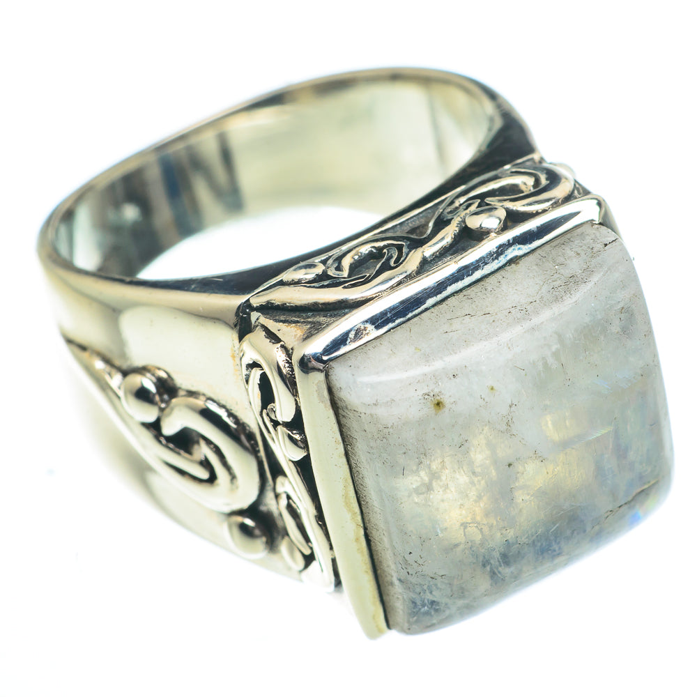 Rainbow Moonstone Rings handcrafted by Anasilvercos - RING62905
