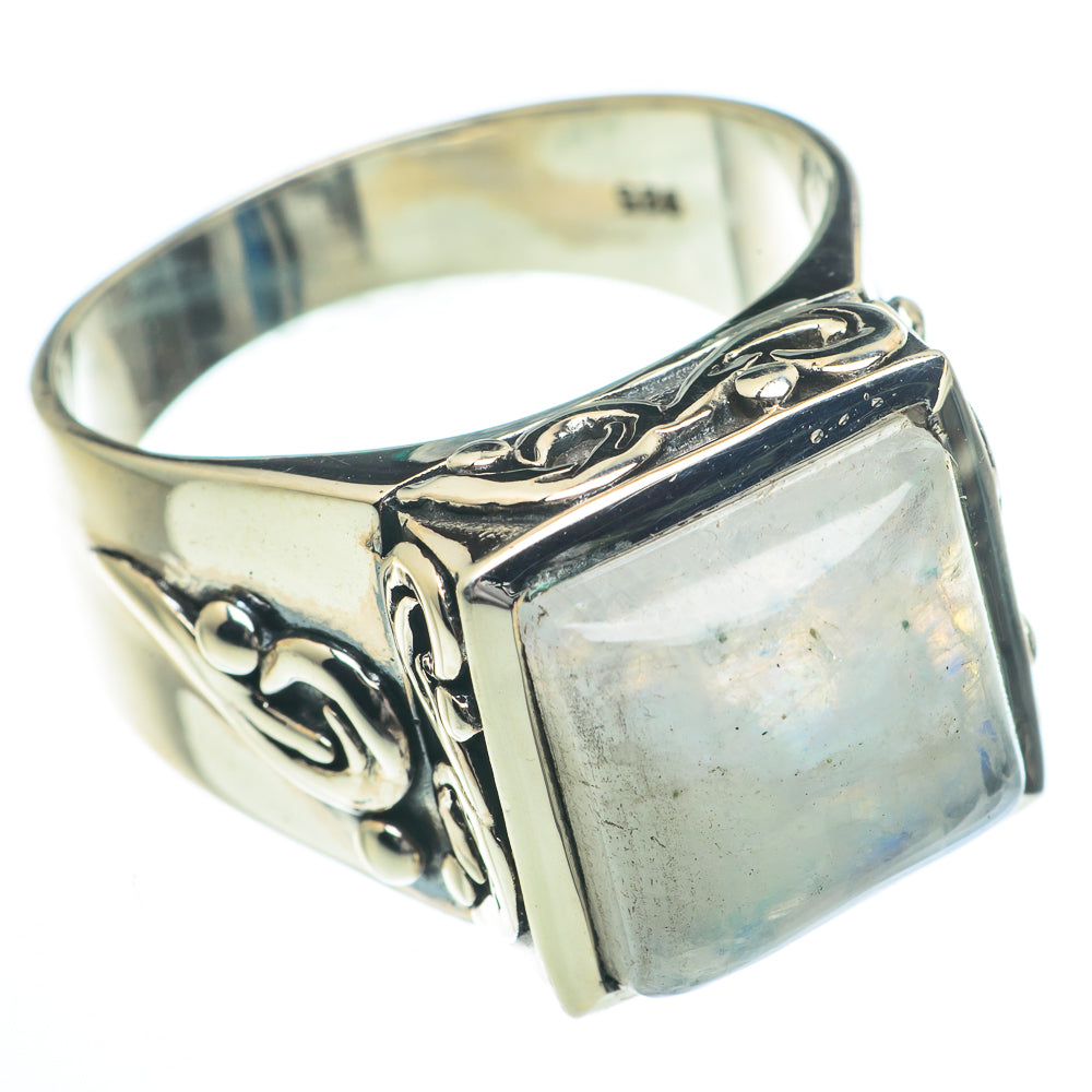 Rainbow Moonstone Rings handcrafted by Anasilvercos - RING62925