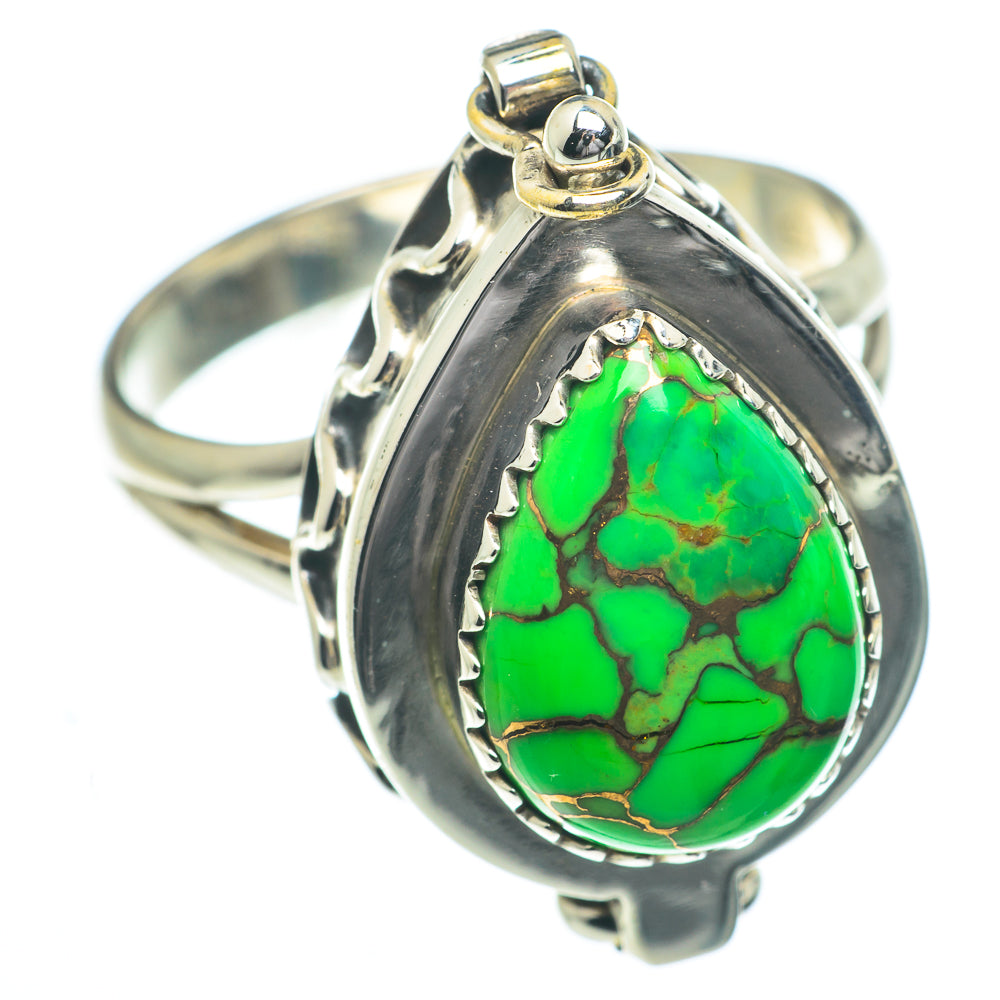Green Copper Composite Turquoise Rings handcrafted by Anasilvercos - RING63025