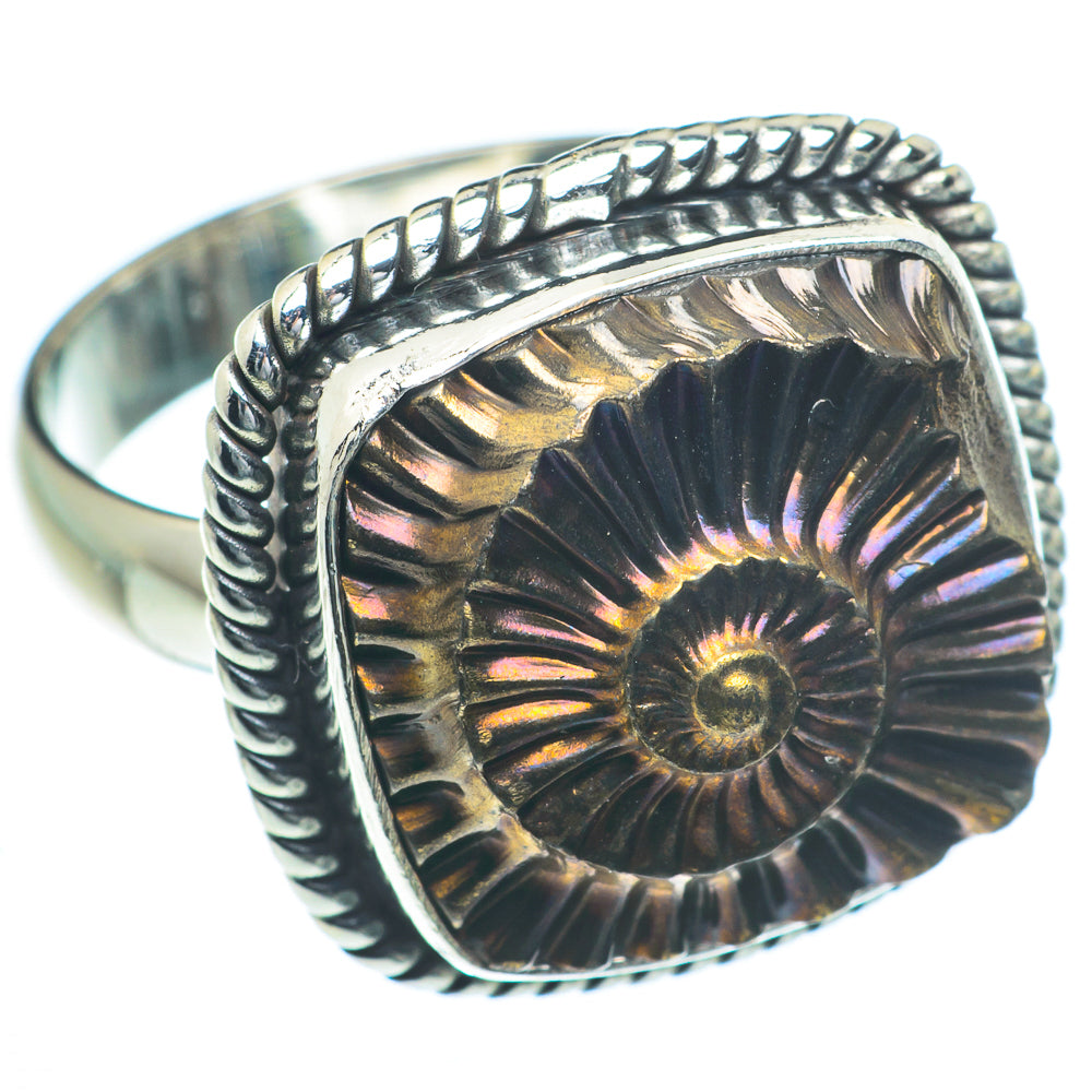 Pyrite Fossil Rings handcrafted by Anasilvercos - RING63158