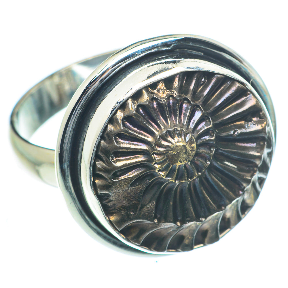 Pyrite Fossil Rings handcrafted by Anasilvercos - RING63186