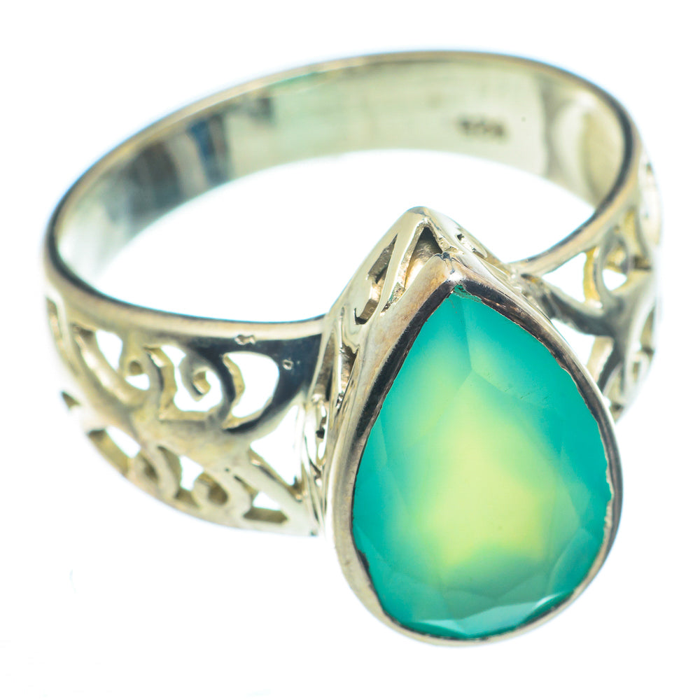Aqua Chalcedony Rings handcrafted by Anasilvercos - RING63200