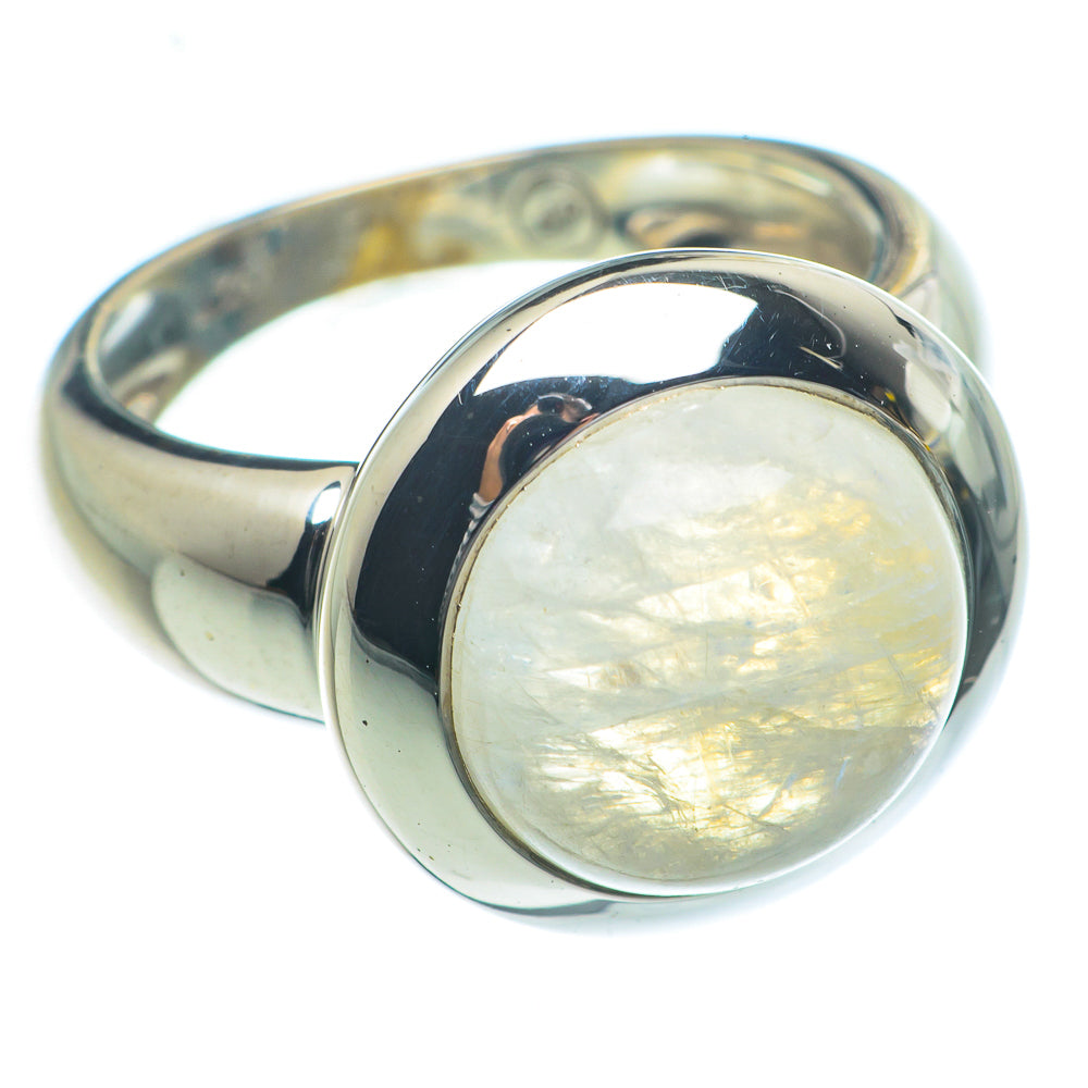 Rainbow Moonstone Rings handcrafted by Anasilvercos - RING63217
