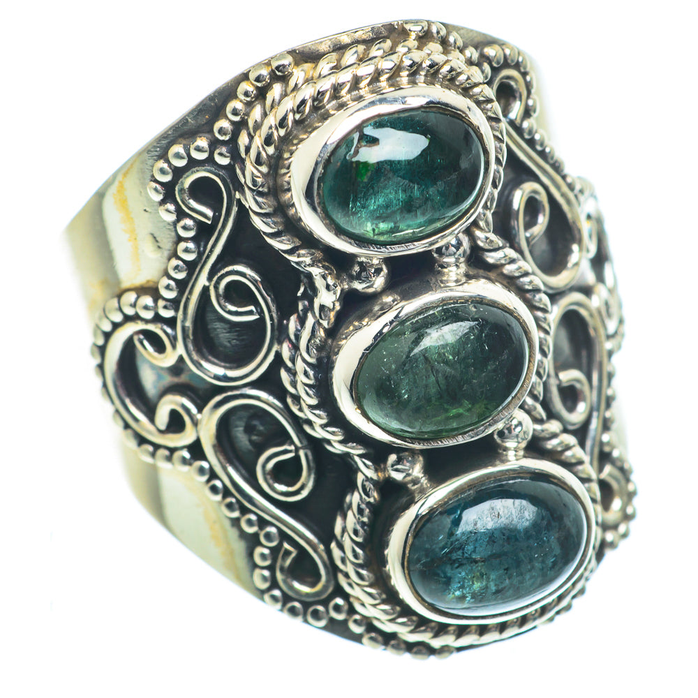 Green Tourmaline Rings handcrafted by Anasilvercos - RING63223