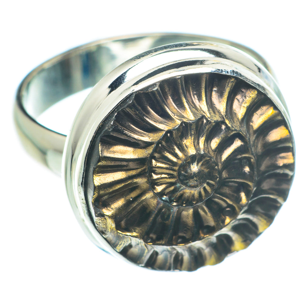Pyrite Fossil Rings handcrafted by Anasilvercos - RING63236