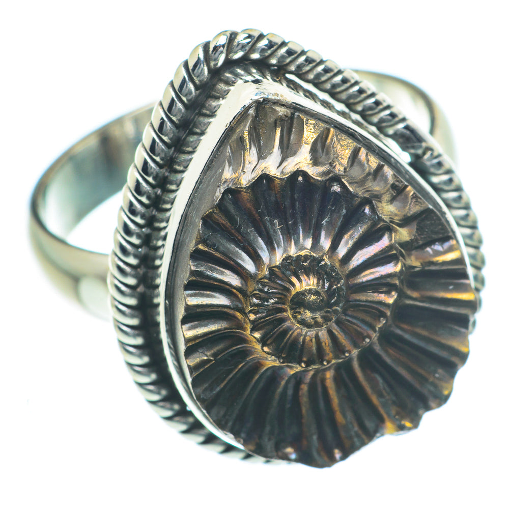 Pyrite Fossil Rings handcrafted by Anasilvercos - RING63275