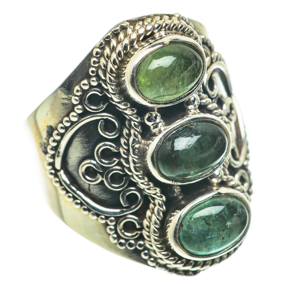 Green Tourmaline Rings handcrafted by Anasilvercos - RING63429