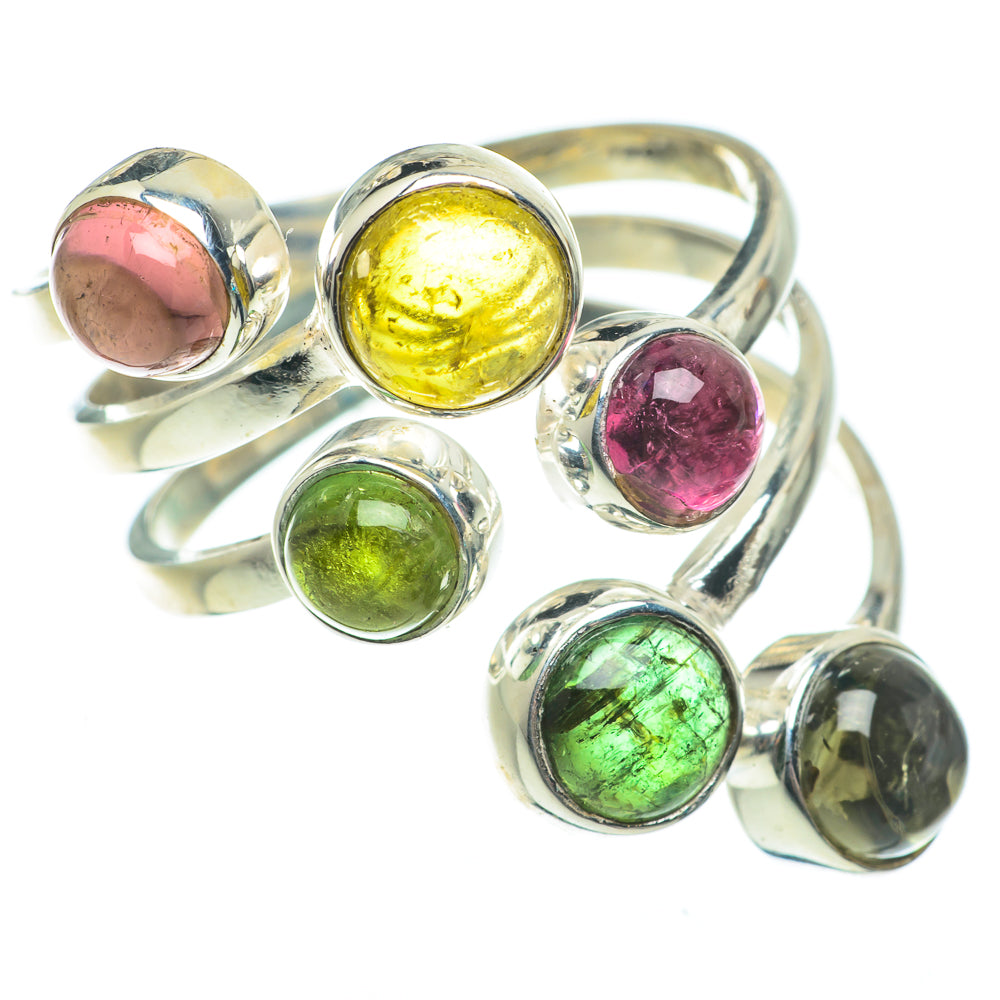 Green Pink Tourmaline Rings handcrafted by Anasilvercos - RING63635