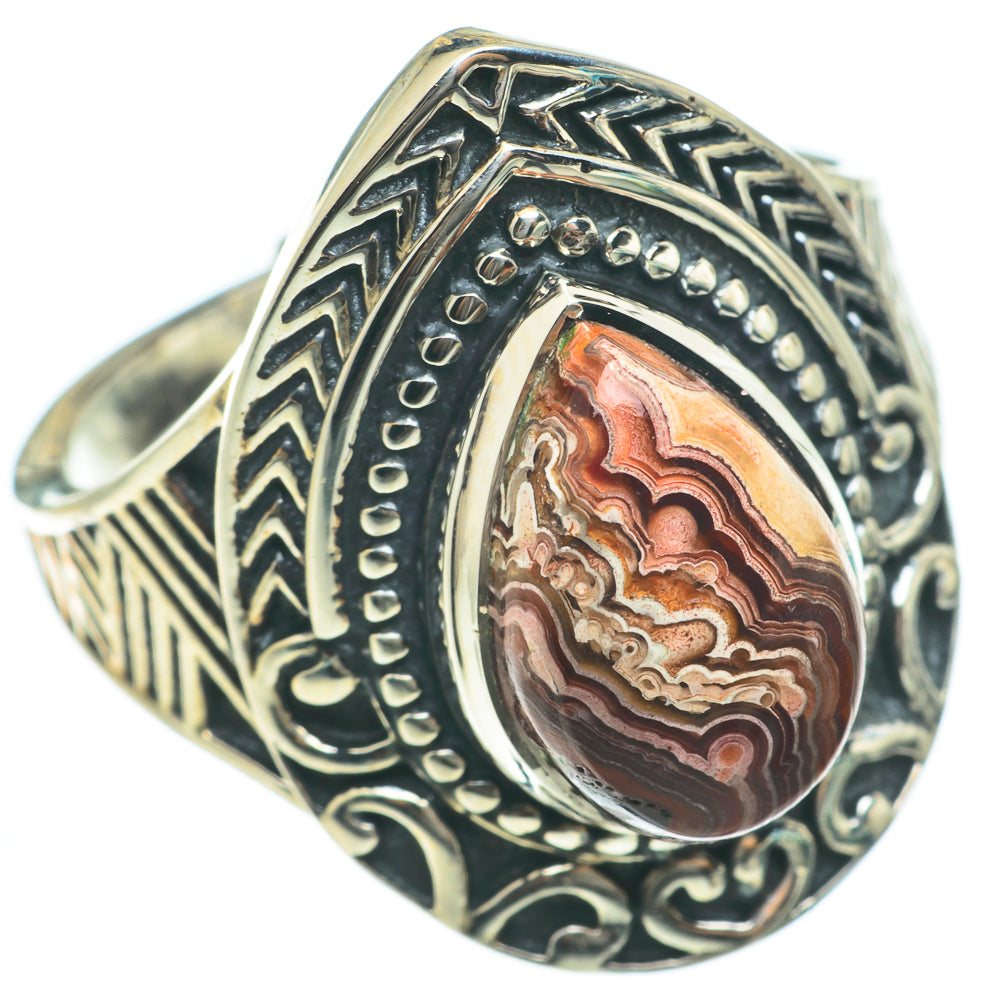 Crazy Lace Agate Rings handcrafted by Anasilvercos - RING63674