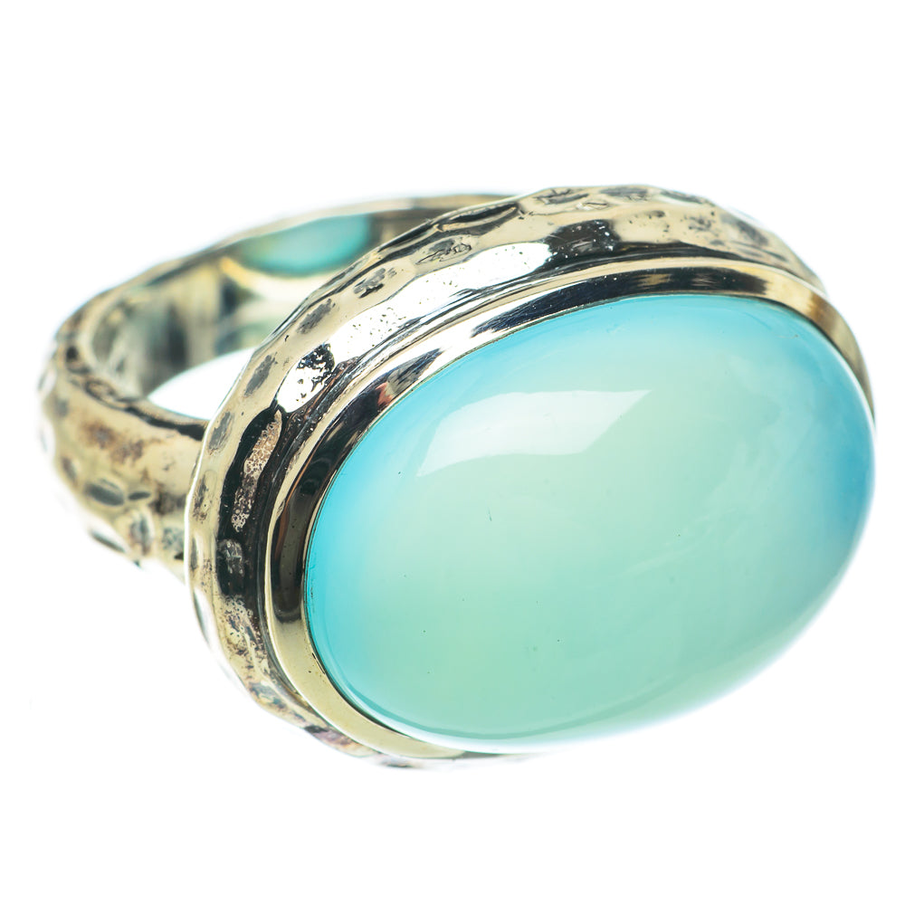 Aqua Chalcedony Rings handcrafted by Anasilvercos - RING63693