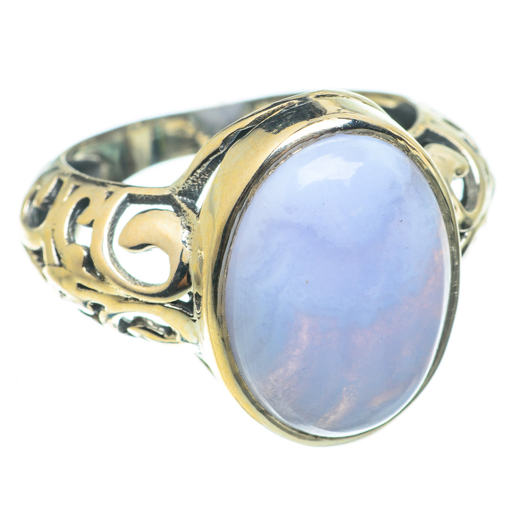 Blue Lace Agate Rings handcrafted by Anasilvercos - RING63710