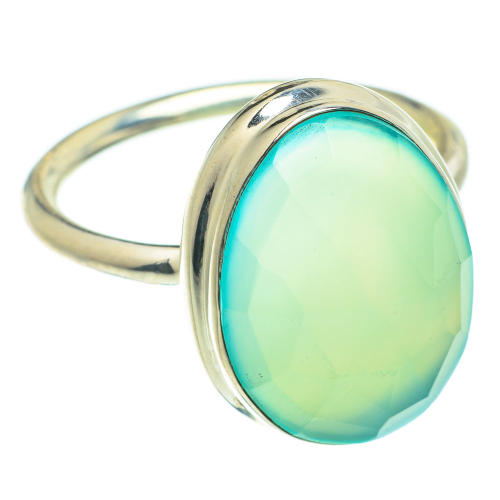 Aqua Chalcedony Rings handcrafted by Anasilvercos - RING63737
