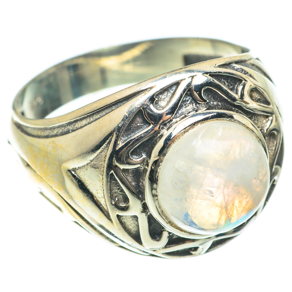 Rainbow Moonstone Rings handcrafted by Anasilvercos - RING63752