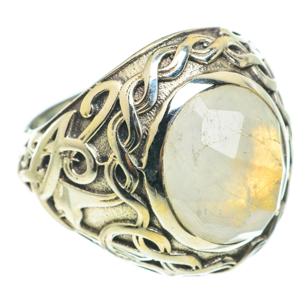 Rainbow Moonstone Rings handcrafted by Anasilvercos - RING63770