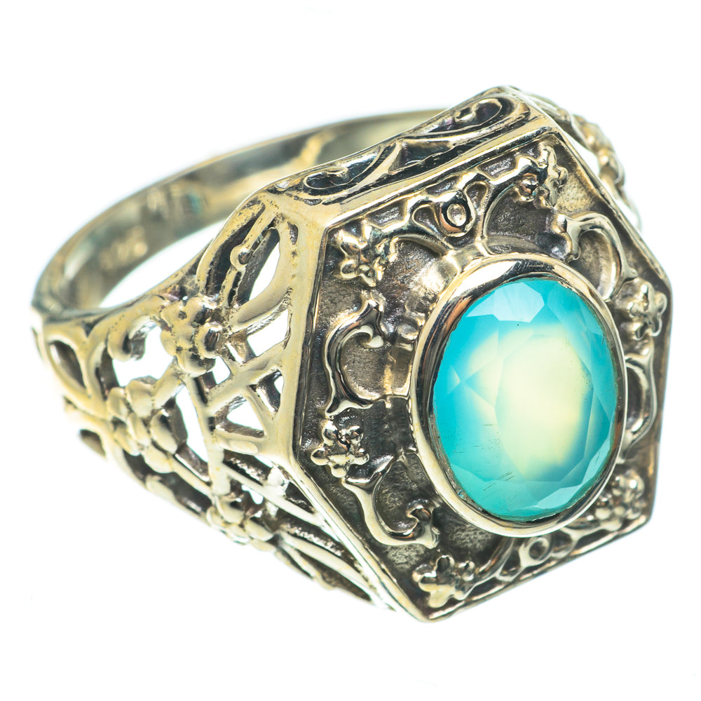 Aqua Chalcedony Rings handcrafted by Anasilvercos - RING63777