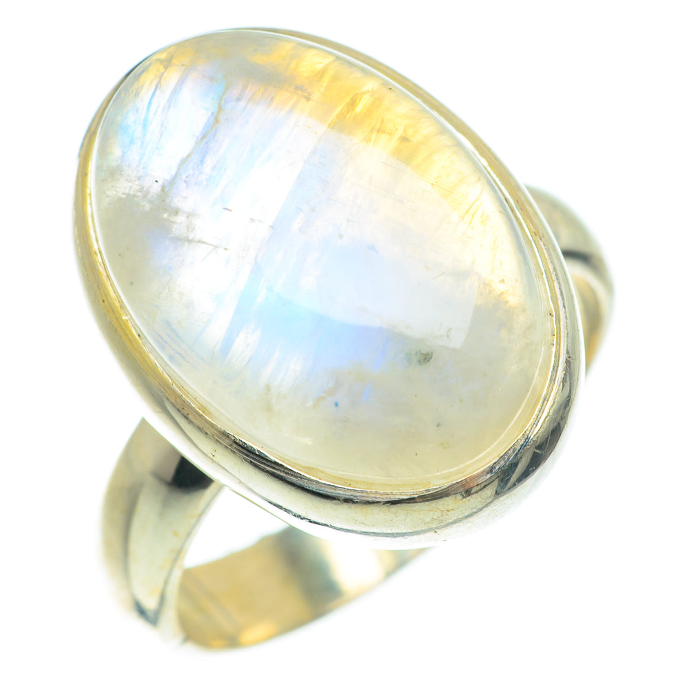 Rainbow Moonstone Rings handcrafted by Anasilvercos - RING63787