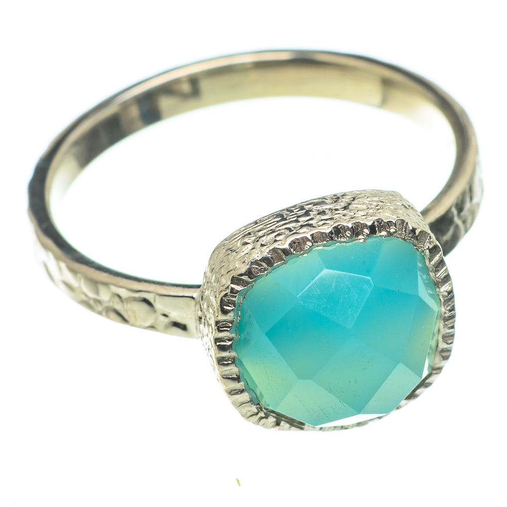 Aqua Chalcedony Rings handcrafted by Anasilvercos - RING63789