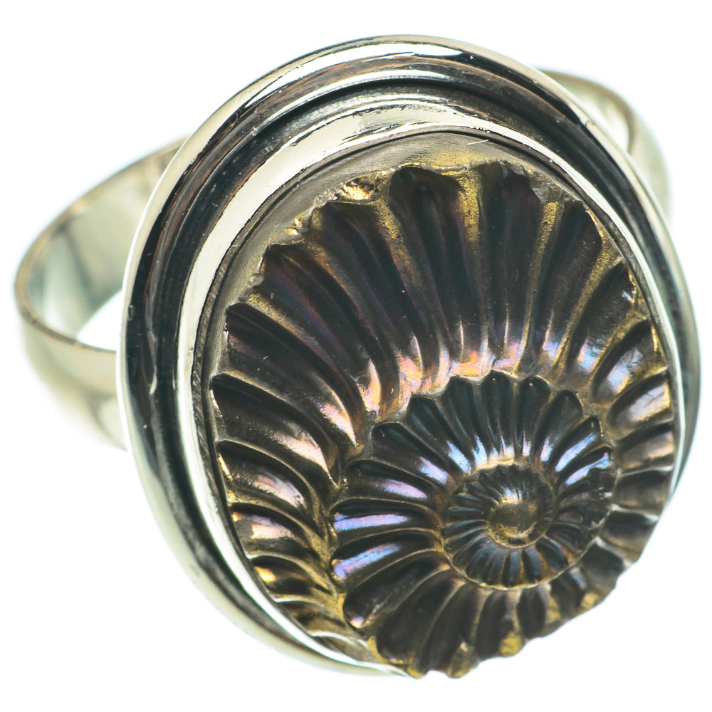 Pyrite Fossil Rings handcrafted by Anasilvercos - RING63793