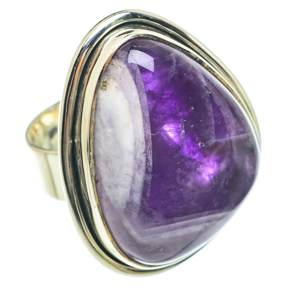 Chevron Amethyst Rings handcrafted by Anasilvercos - RING63859