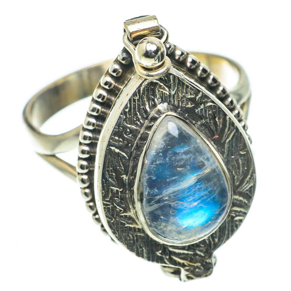 Rainbow Moonstone Rings handcrafted by Anasilvercos - RING63899