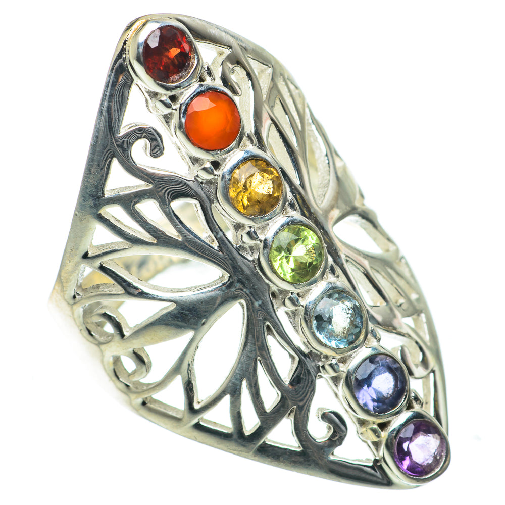 Multi-Stone Chakra Rings handcrafted by Anasilvercos - RING63901