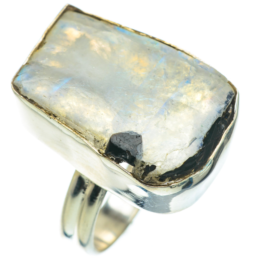 Rainbow Moonstone Rings handcrafted by Anasilvercos - RING63924