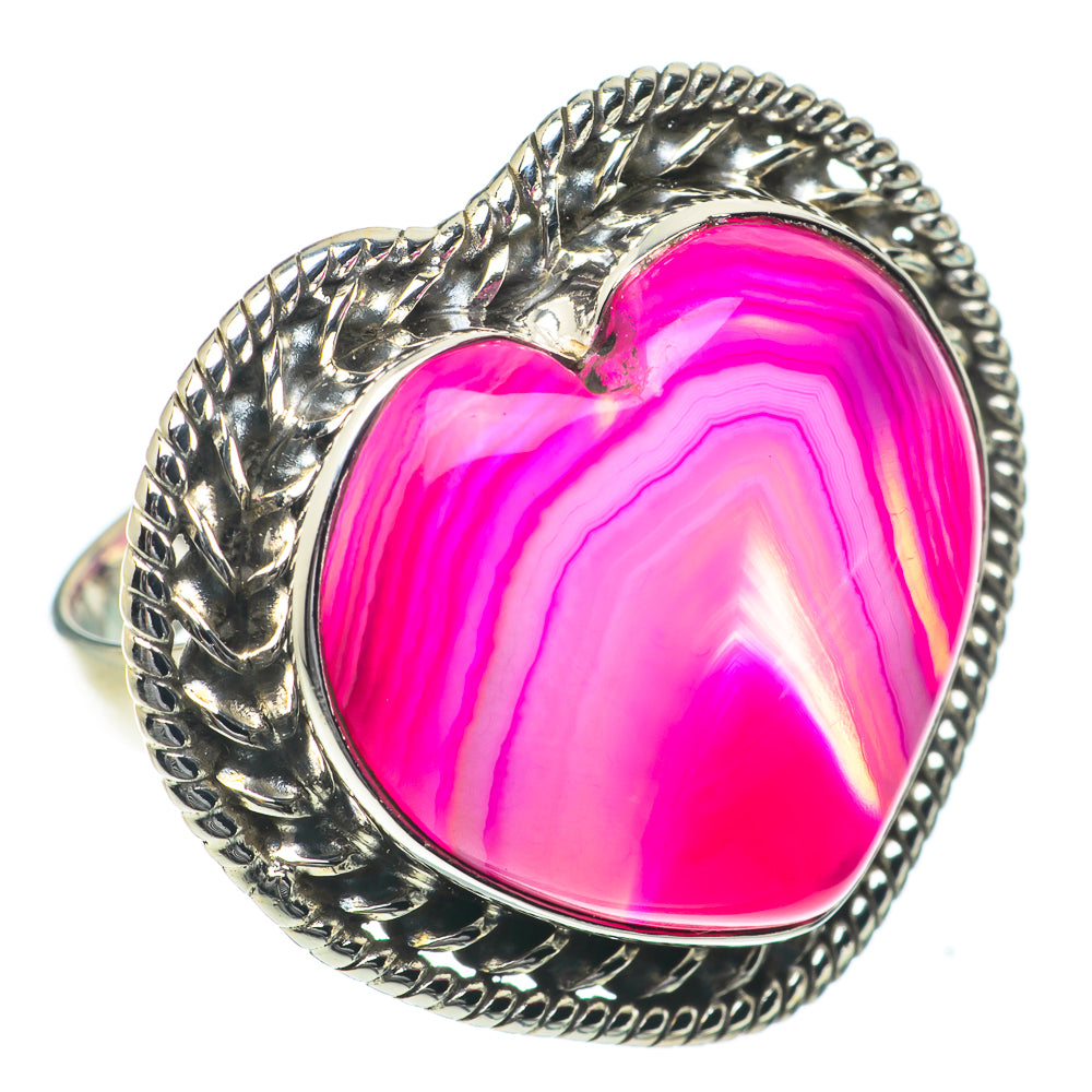 Pink Botswana Agate Rings handcrafted by Anasilvercos - RING63941
