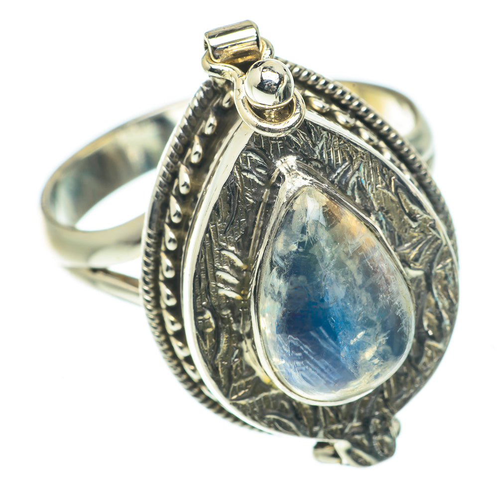 Rainbow Moonstone Rings handcrafted by Anasilvercos - RING63947