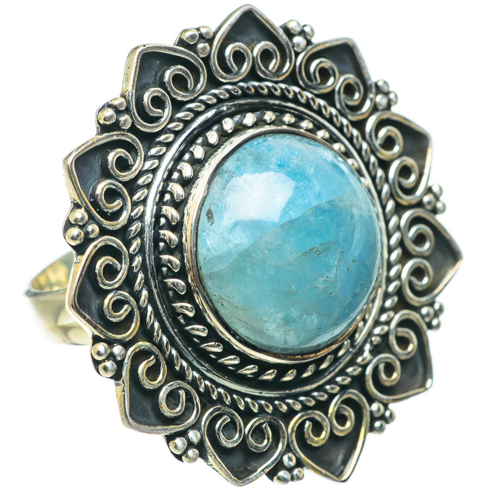 Aquamarine Rings handcrafted by Anasilvercos - RING64082