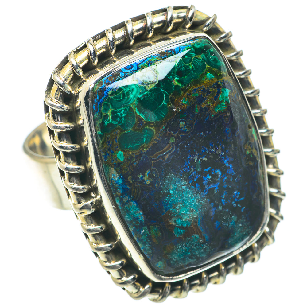 Azurite Malachite Rings handcrafted by Anasilvercos - RING64105