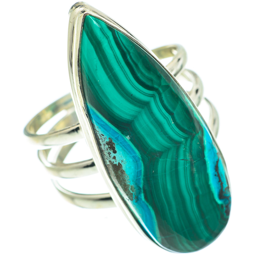 Malachite In Chrysocolla Rings handcrafted by Anasilvercos - RING64114