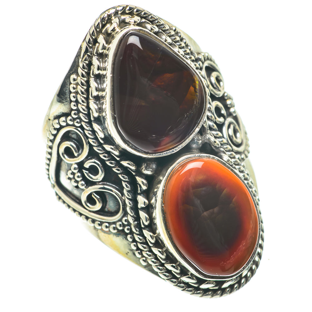 Mexican Fire Agate Rings handcrafted by Anasilvercos - RING64120