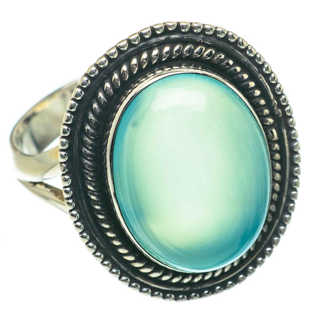 Aqua Chalcedony Rings handcrafted by Anasilvercos - RING64161