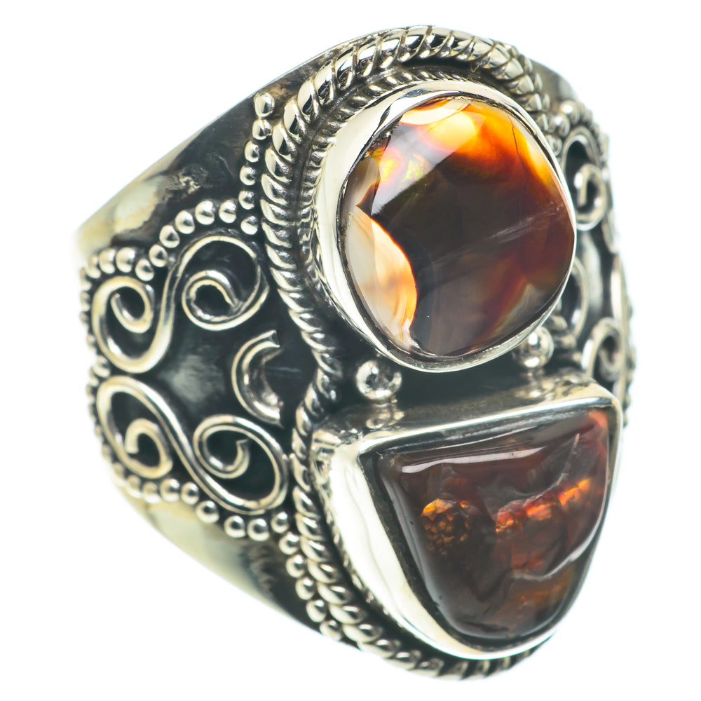 Mexican Fire Agate Rings handcrafted by Anasilvercos - RING64165