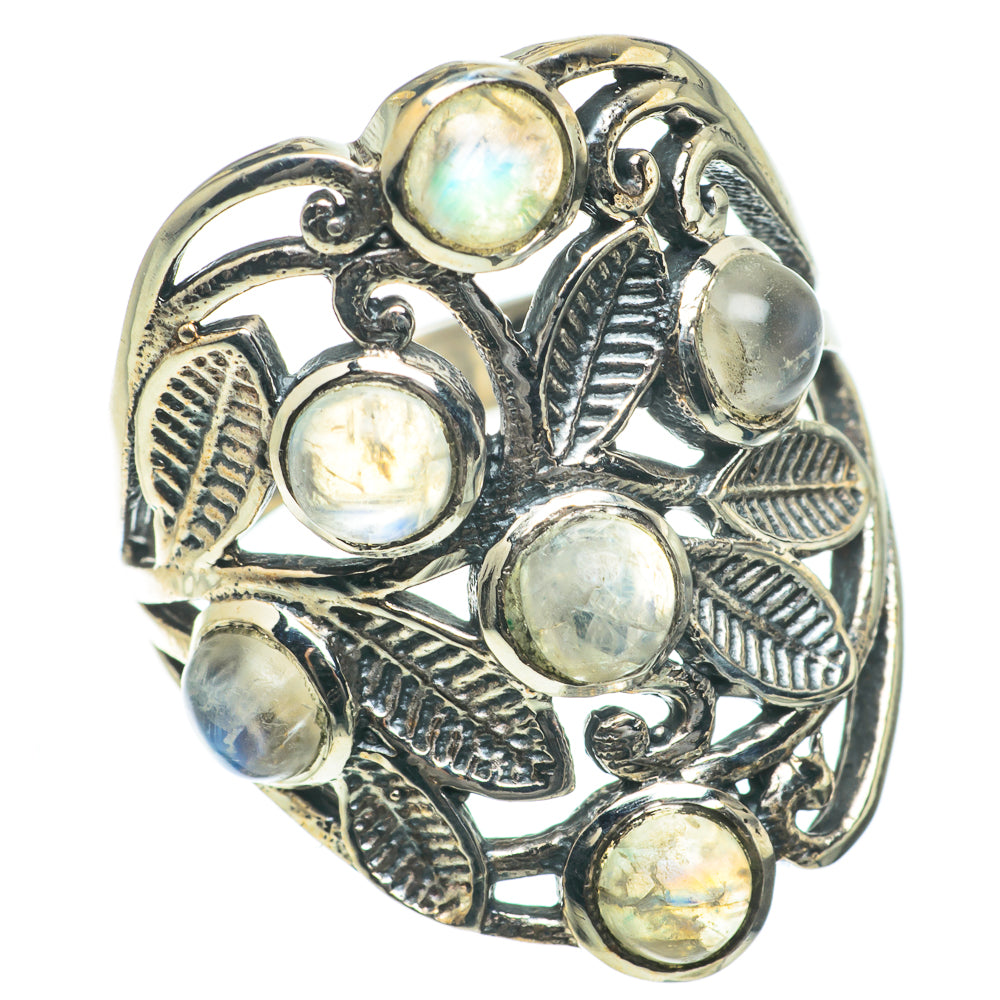 Rainbow Moonstone Rings handcrafted by Anasilvercos - RING64177