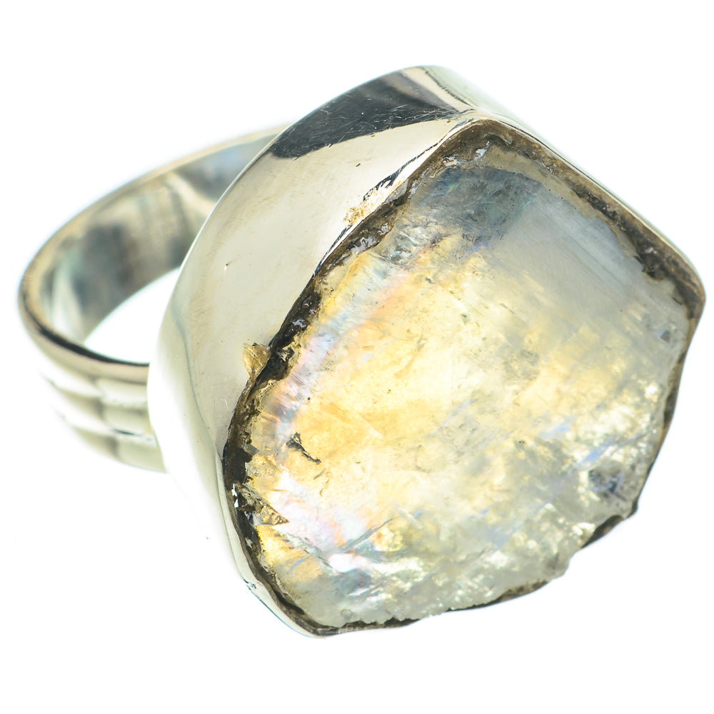 Rainbow Moonstone Rings handcrafted by Anasilvercos - RING64178