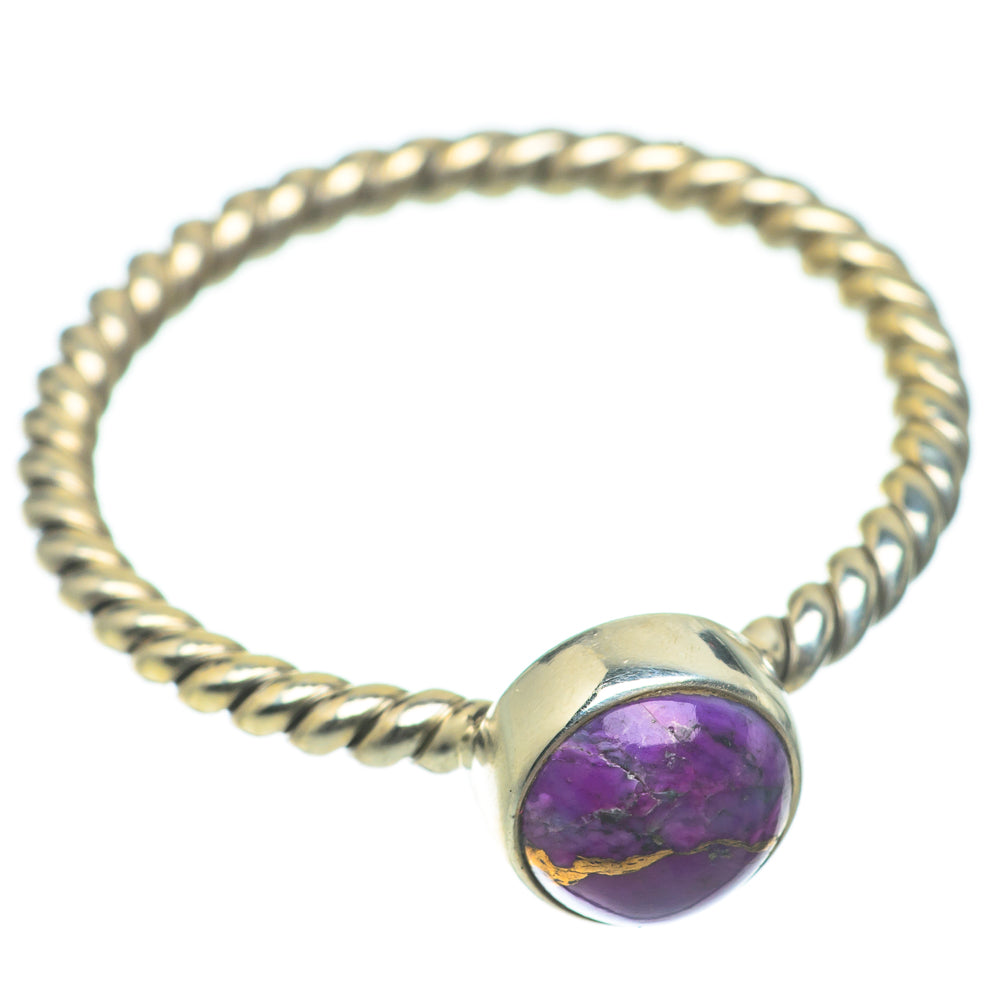 Purple Copper Composite Turquoise Rings handcrafted by Anasilvercos - RING64198