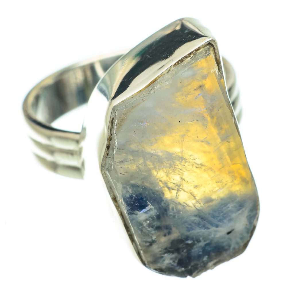 Rainbow Moonstone Rings handcrafted by Anasilvercos - RING64227