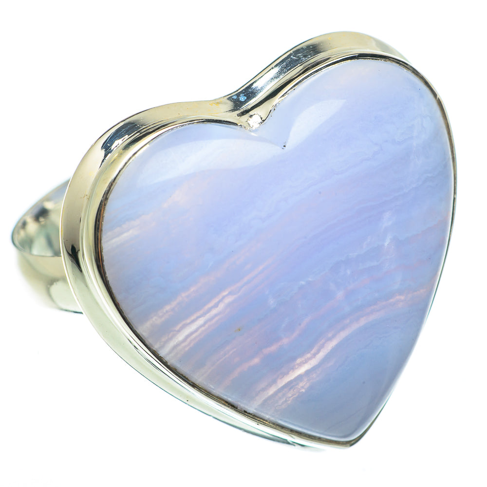 Blue Lace Agate Rings handcrafted by Anasilvercos - RING64341