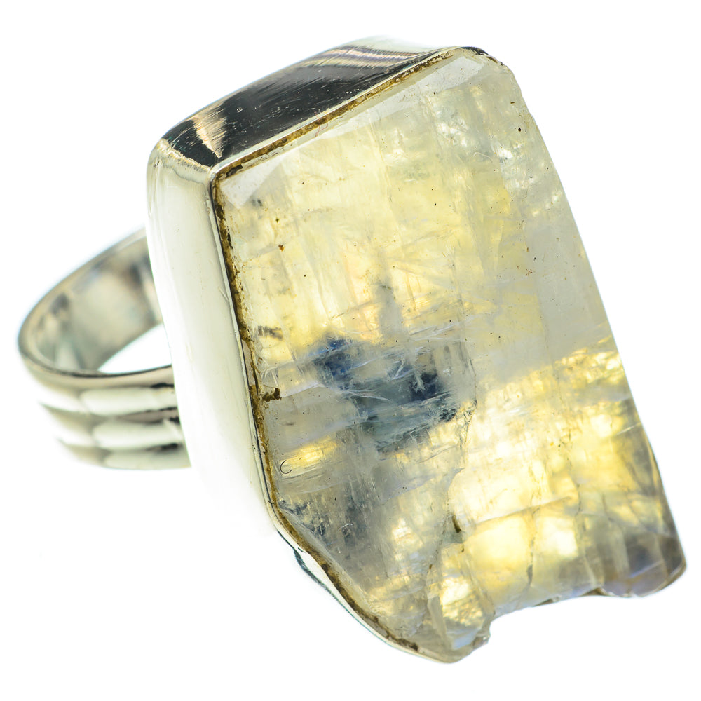 Rainbow Moonstone Rings handcrafted by Anasilvercos - RING64342