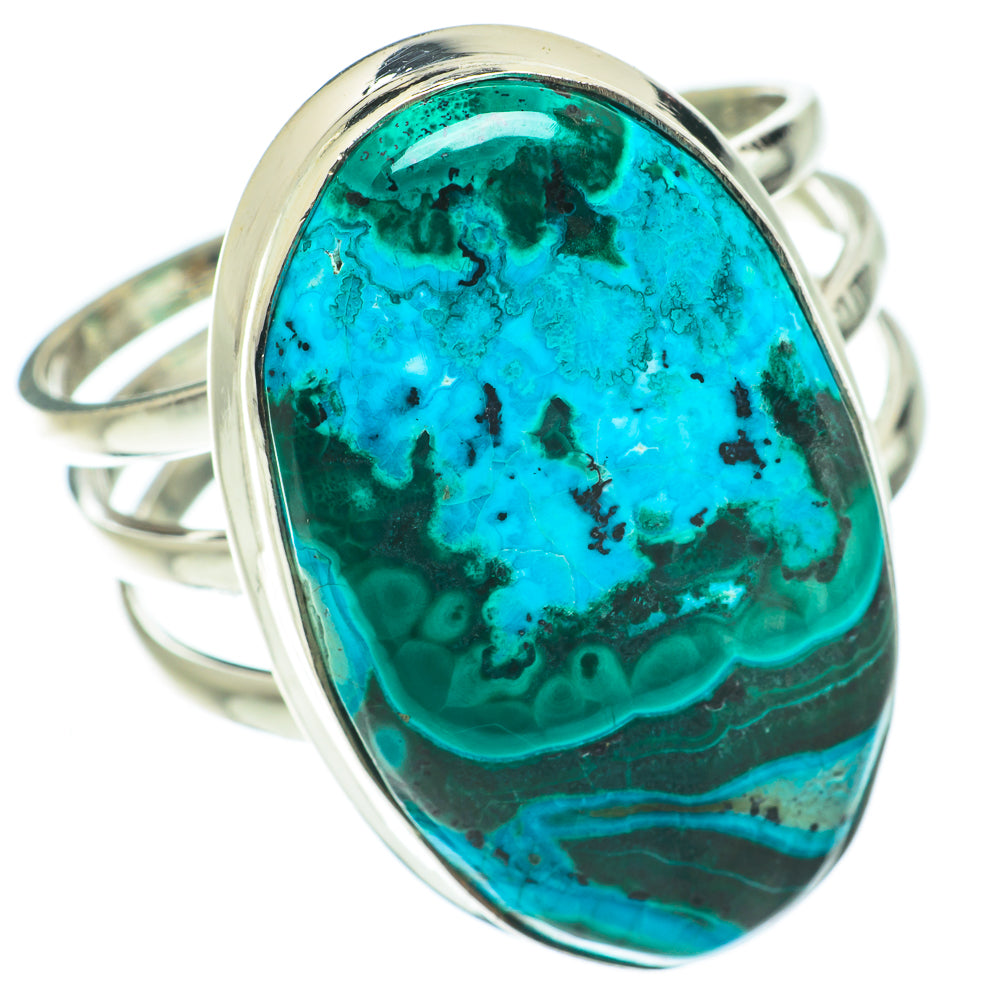 Malachite In Chrysocolla Rings handcrafted by Anasilvercos - RING64347