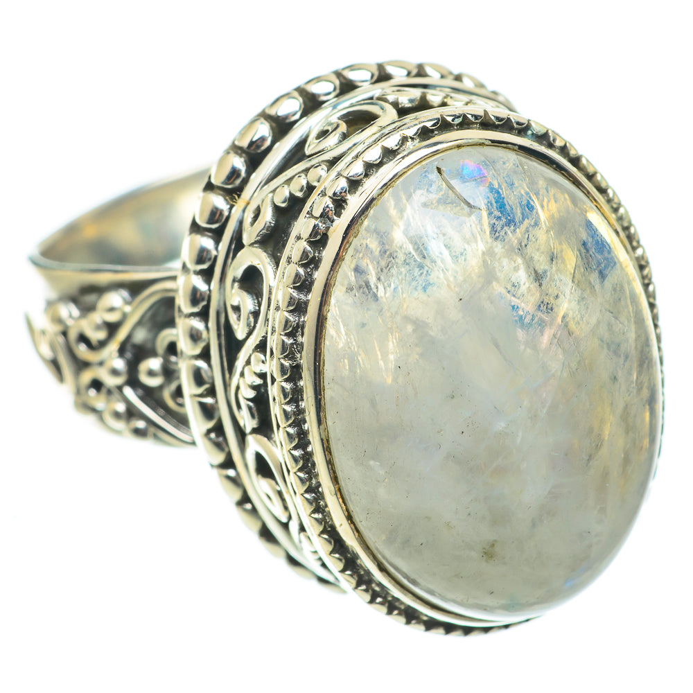 Rainbow Moonstone Rings handcrafted by Anasilvercos - RING64372