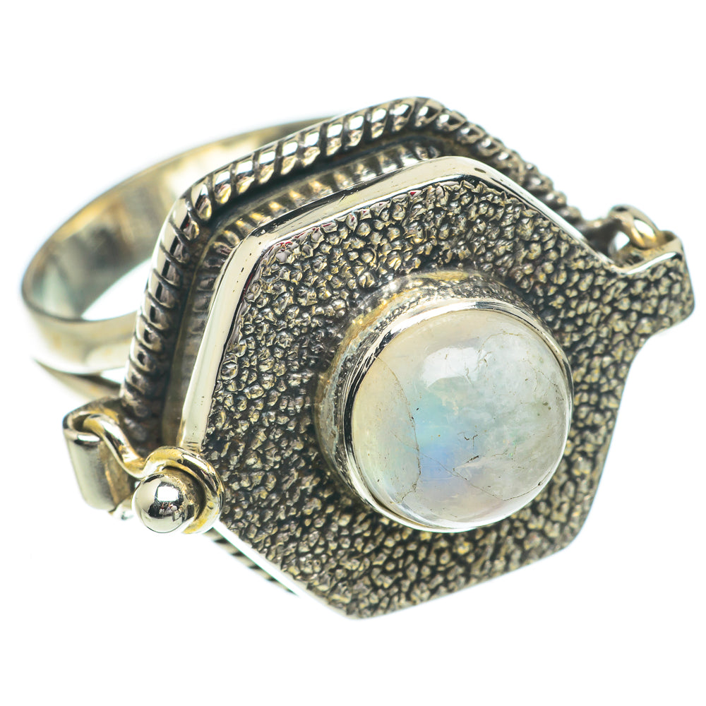 Rainbow Moonstone Rings handcrafted by Anasilvercos - RING64403