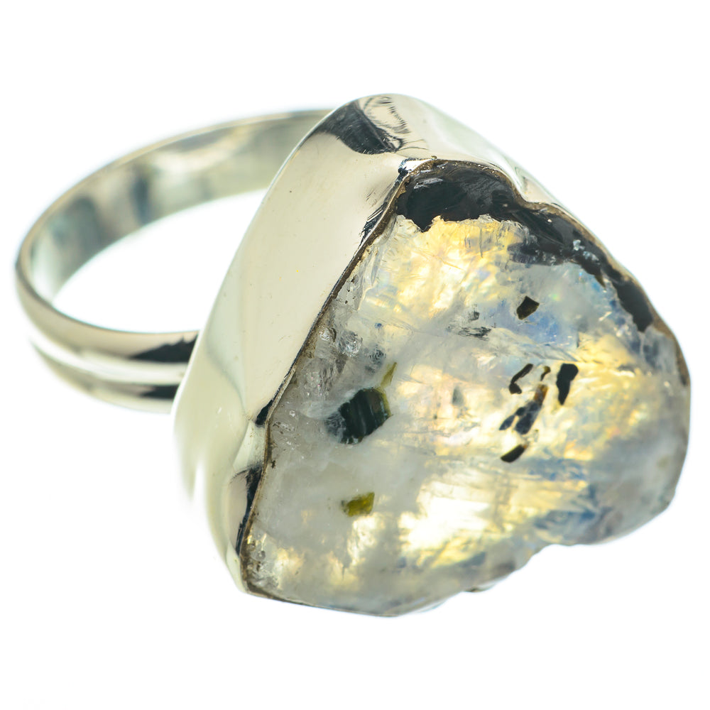 Rainbow Moonstone Rings handcrafted by Anasilvercos - RING64450