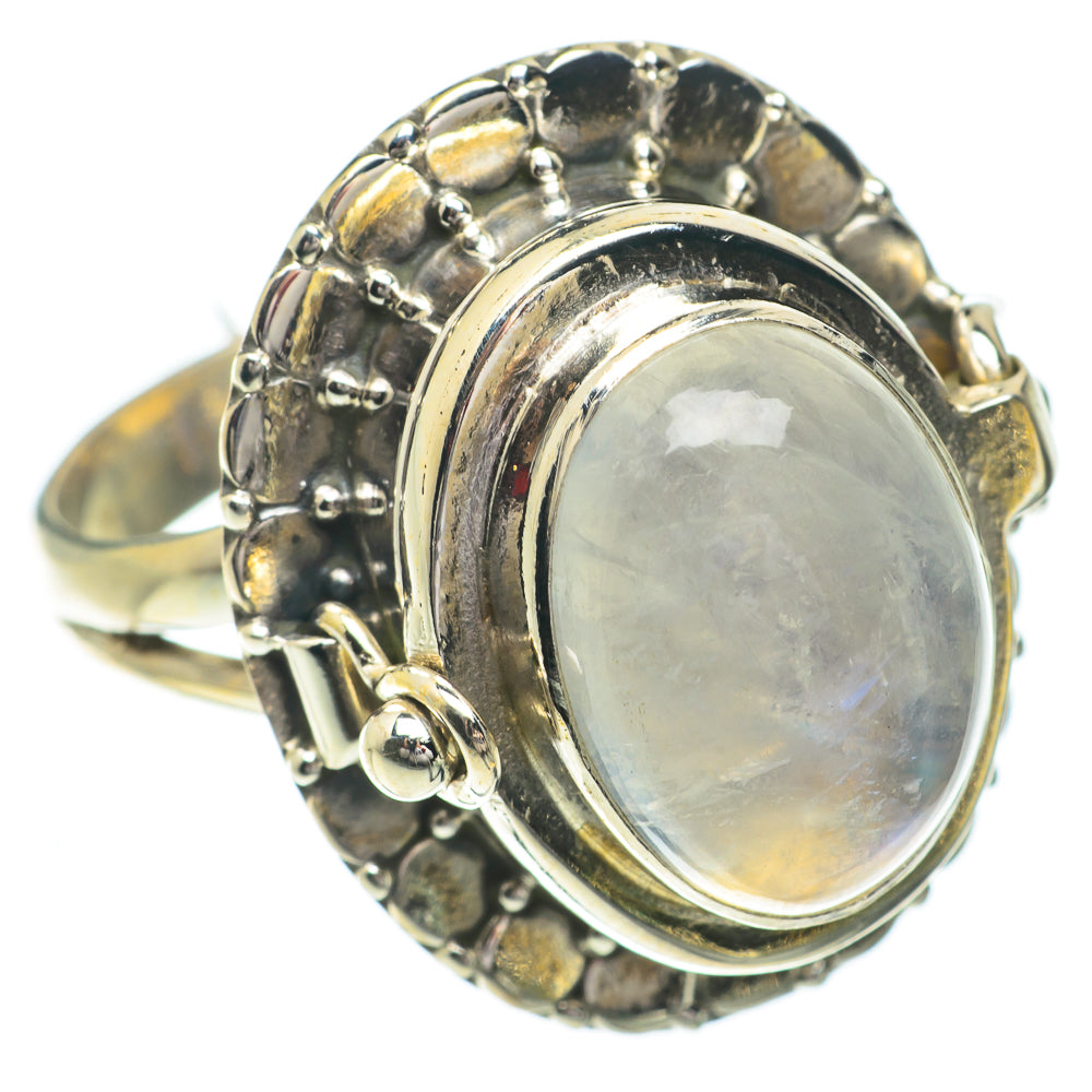 Rainbow Moonstone Rings handcrafted by Anasilvercos - RING64511