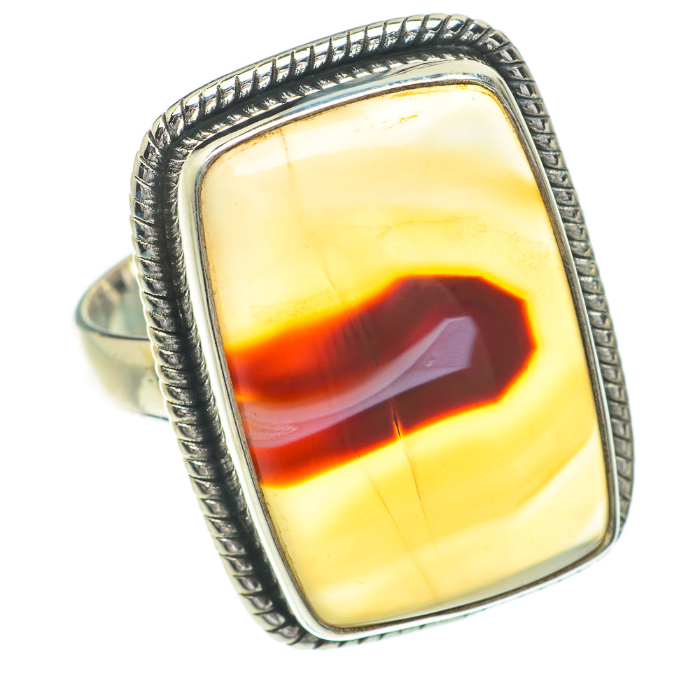 Red Botswana Agate Rings handcrafted by Anasilvercos - RING64576