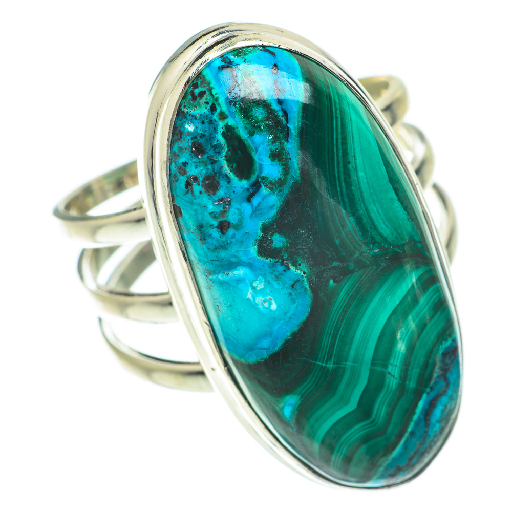 Malachite In Chrysocolla Rings handcrafted by Anasilvercos - RING64599