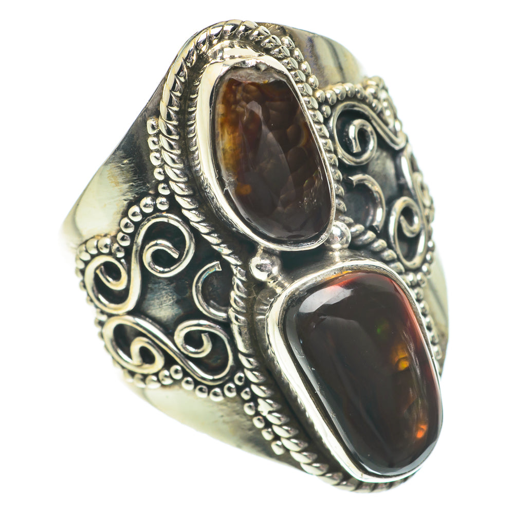 Mexican Fire Agate Rings handcrafted by Anasilvercos - RING64629