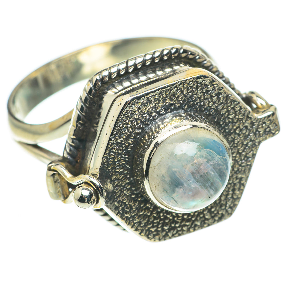 Rainbow Moonstone Rings handcrafted by Anasilvercos - RING64656