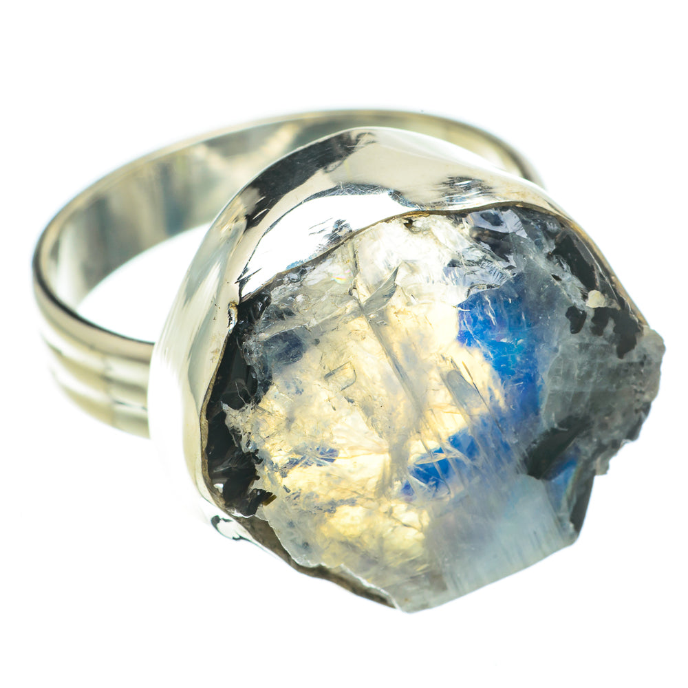 Rainbow Moonstone Rings handcrafted by Anasilvercos - RING64717